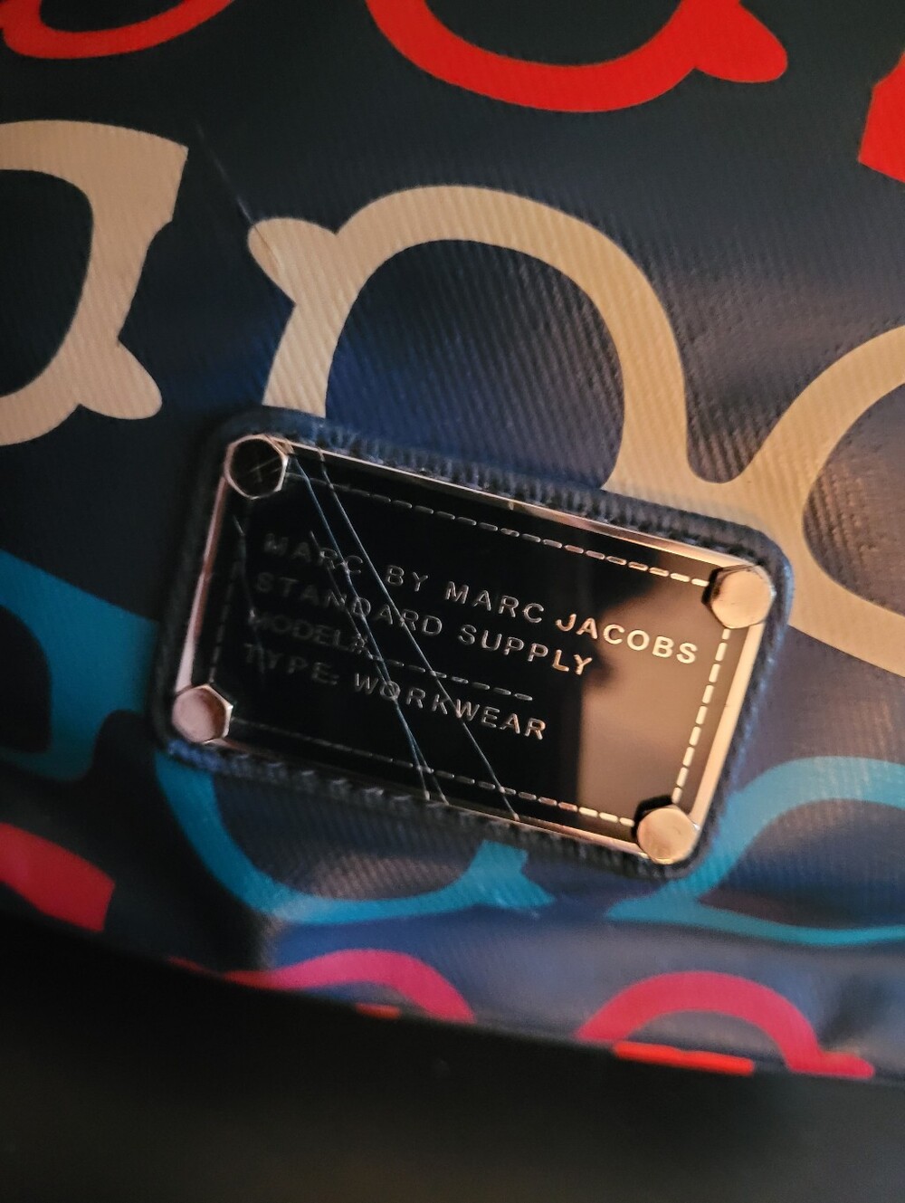 Marc Jacobs Colorblock Sunglasses Print Tote Bag - Blue/Red/Cream - Picture 2 of 10